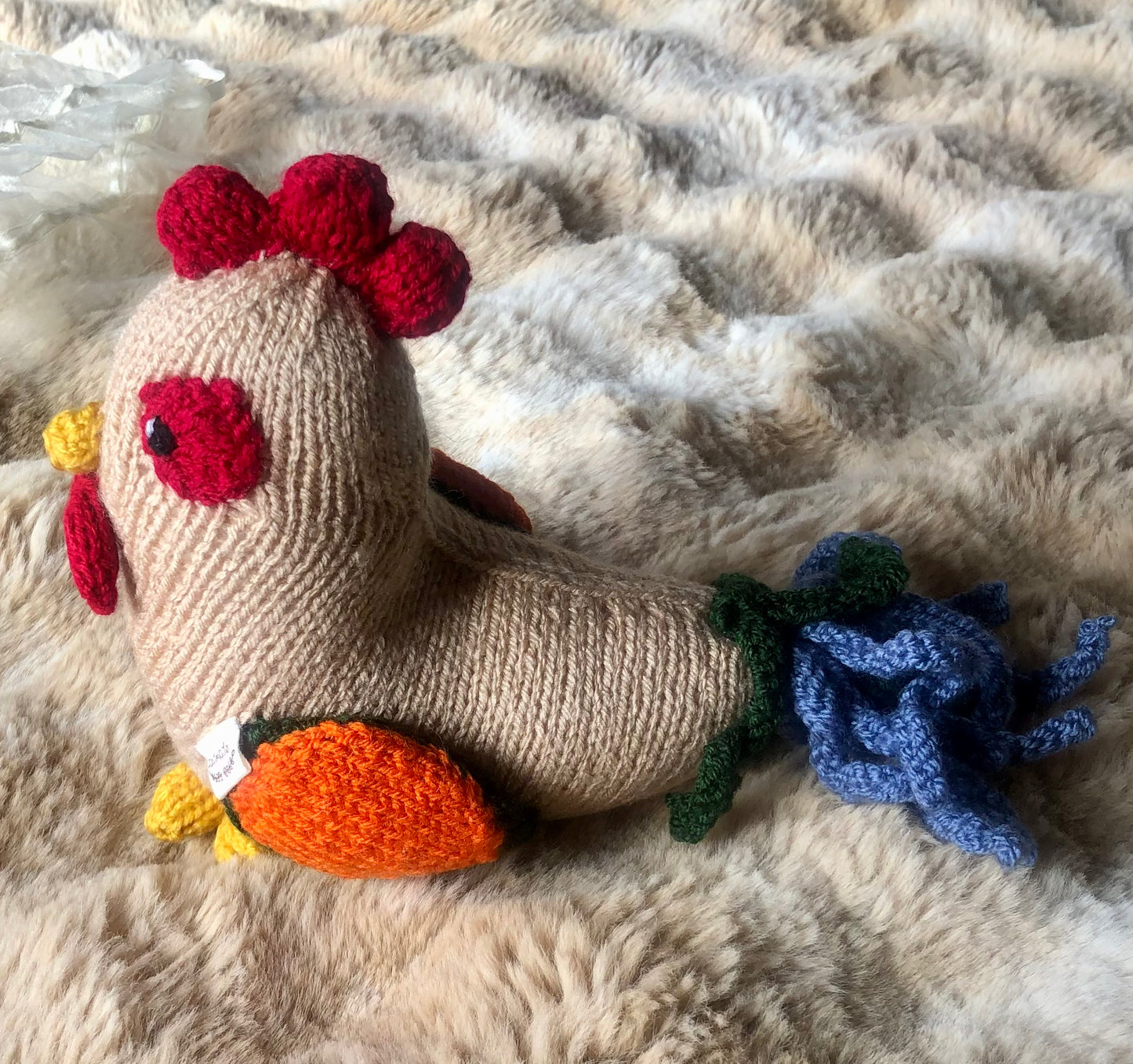 Barnyard Bunch Knitted Rooster, Hen & Chick Family