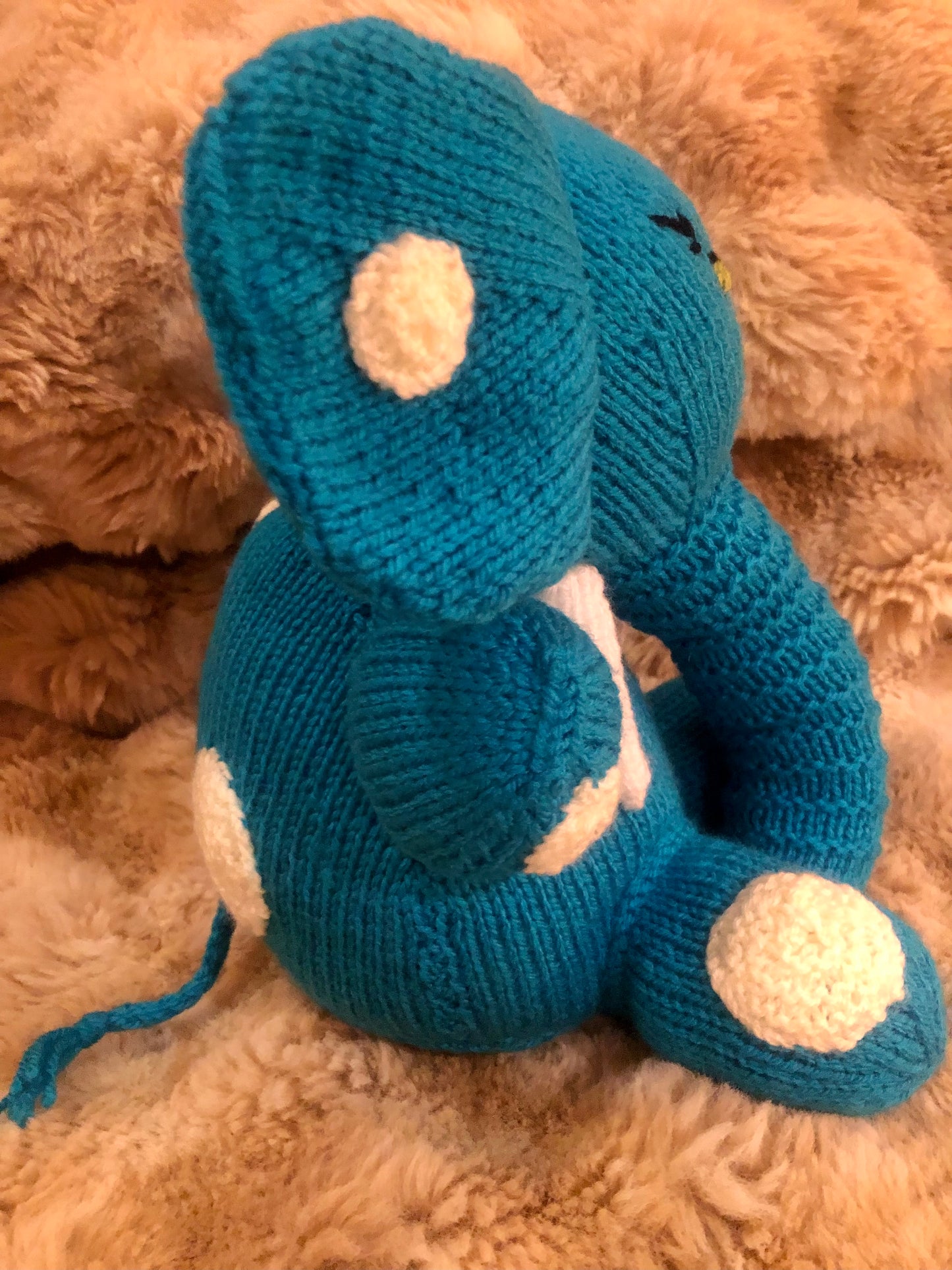 Adorable Spotty Knitted Elephant