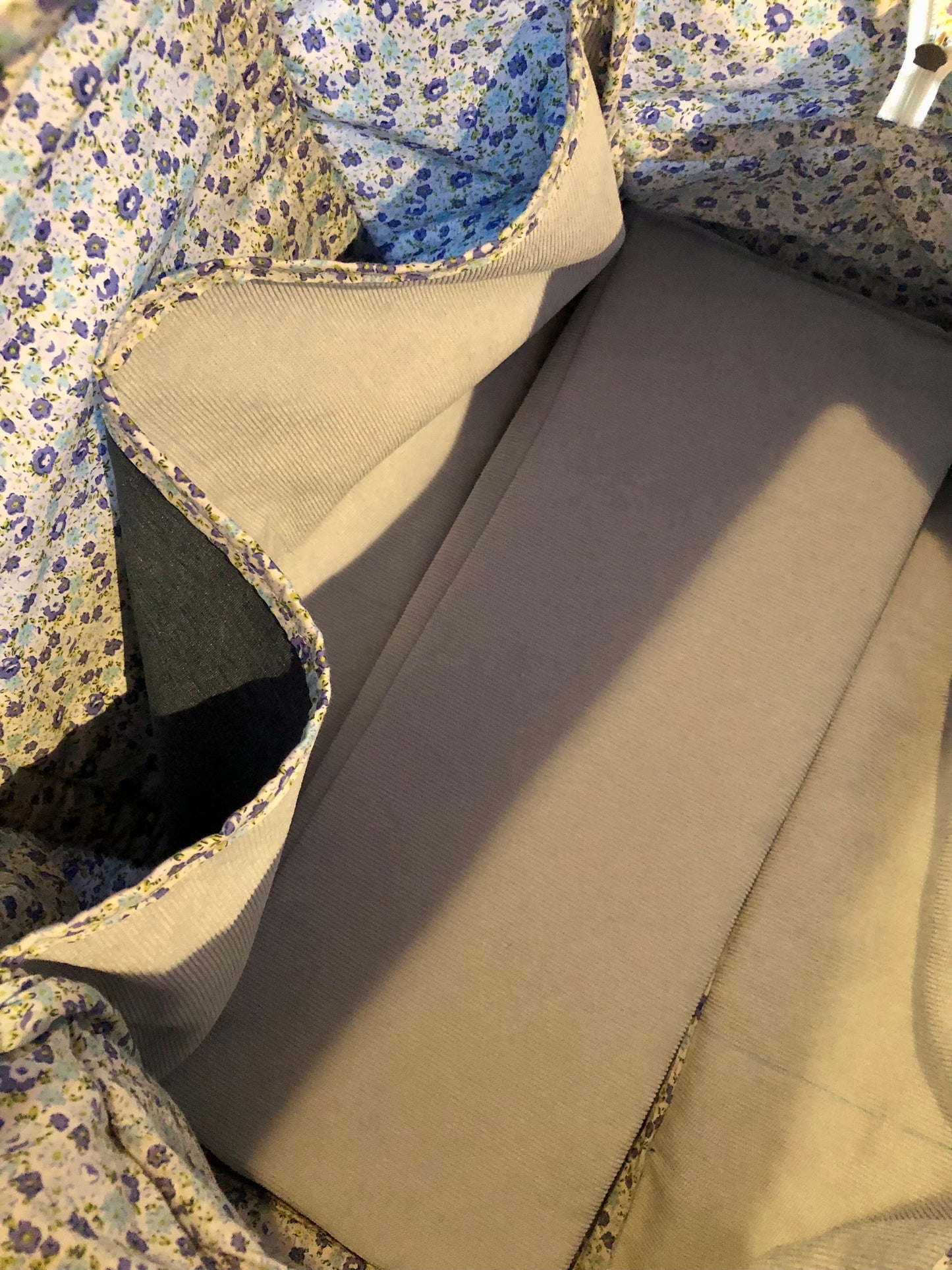 Powder Blue Needle Corduroy Weekend Bag