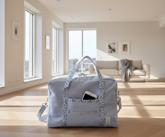 Powder Blue Needle Corduroy Weekend Bag