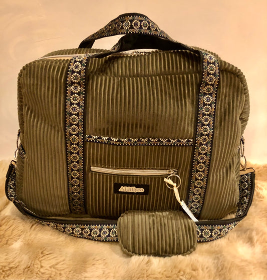 Green Corduroy Weekend Bag