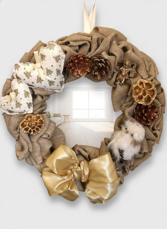 Golden Rustic Christmas Wreath