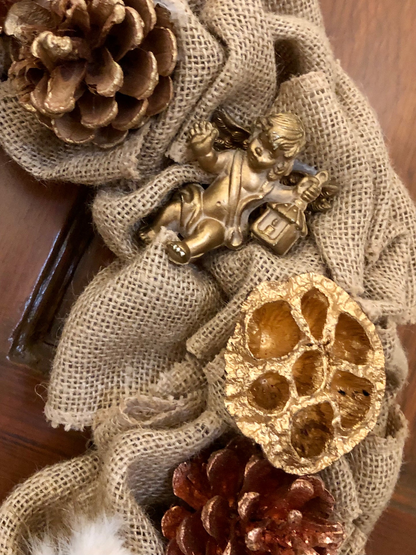 Golden Rustic Christmas Wreath