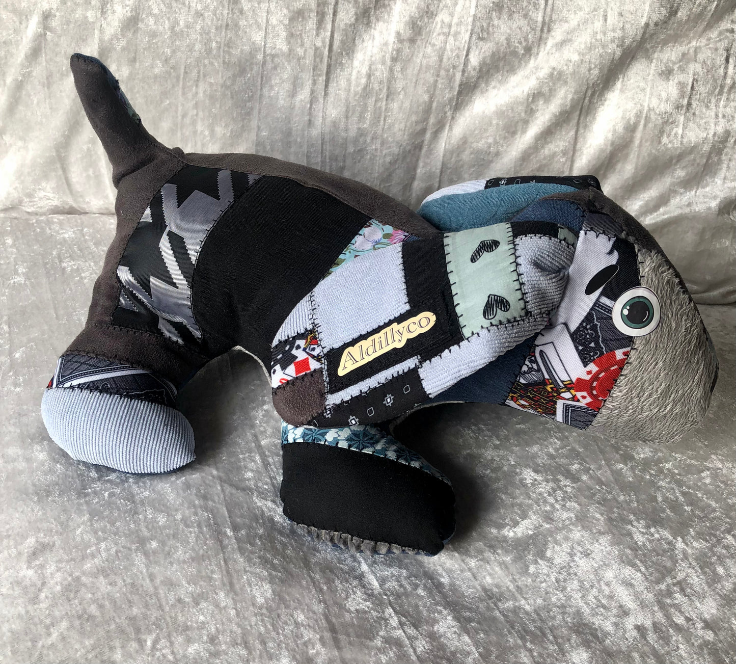 Patchwork Pup Black/Blue Grey