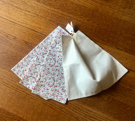 Set Of Four Napkins – Autumn Ditsy Print/Beige Cotton Canvas