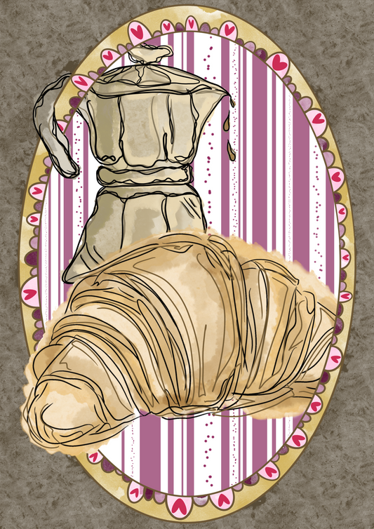 Coffee & Croissants Print